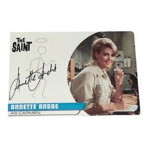 ANNETTE ANDRE AA1 AUTOGRAPH CARD THE SAINT ROGER MOORE UNSTOPPABLE PERSUADERS