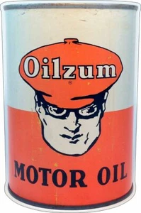 INSEGNA PUBBLICITARIA METALLO OILZUM MOTOR OIL QUART LATT SAGOMATA 21" HEAVY DUTY MADE USA - Foto 1 di 1