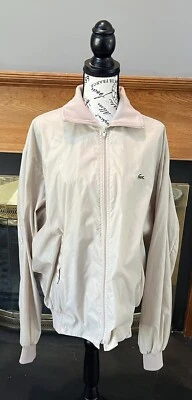 Vintage Izod Lacoste Golf Jacket Men XXL Tan Vented Full Zip Windbreaker - Image 1 of 4