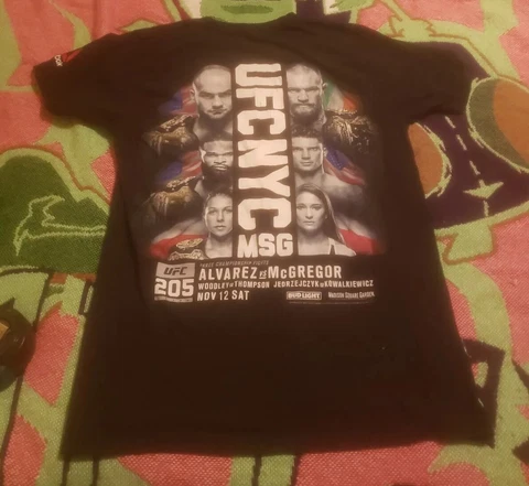 2016 UFC 205 Connor Mcgregor vs Eddie Alvarez Reebok T shirt S Woodley Thompson Cover