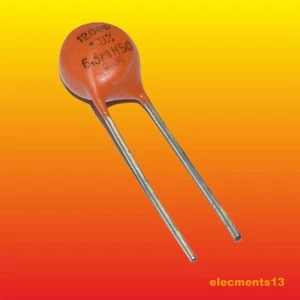120 pF 6.3 kV 10% SOVIET HIGH VOLTAGE CERAMIC DISC CAPACITOR K15-5 - Picture 1 of 3