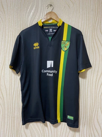 NORWICH CITY 2016 2017 AWAY FOOTBALL SHIRT SOCCER JERSEY ERREA BLACK sz L Cover