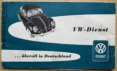 Volkswagen VW überall in Deutschland, Kundendienst-Karte, Käfer, Bus, 1960 - Bild 1 von 4