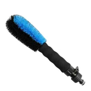 Flow Thru Wheel Brush Alloy Clean Car Wash Clean Reinigung Soft Grip harte Borsten - Bild 1 von 5