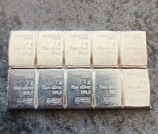 10 x 1 gram 10  grams Silver bars Valcambi   Combibar 10g WITH TRACKING