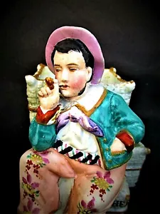 ANTIQUE 19TH C. PORCELAIN CIGAR HOLDER & MATCH STRIKER - FRANCE - Picture 1 of 7