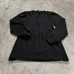 Style & Co Sweater Shirt Girls XL Black Scoop Neck Pullover Soft Stretch Youth - Picture 1 of 12