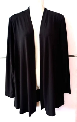 WOMEN'S SUSAN GRAVER BLACK LONG SLEEVE OPEN CARDIGAN JACKET WITH LACE DETAIL XL - Image 1 of 4