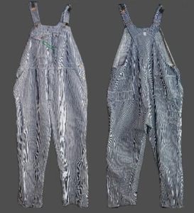 Key Imperial Herren 46x32 Zimmermann Latz Overall blau Hickory Streifen Eisenbahn Arbeit - Bild 1 von 9