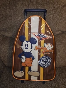 Disney Mickey Mouse Totally Awesome Surf Team Rolling Kids Suitcase Luggage - Picture 1 of 8