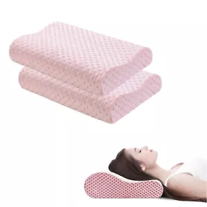 2Pcs Orthopedic Contour Memory Foam Pillow Cervical Bed Pillow for Pain Relief - Picture 1 of 9