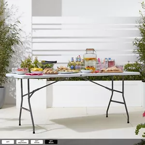 Neo Folding Table Portable Fold Up Camping Garden Party BBQ Picnic 4FT 6FT - Picture 1 of 50