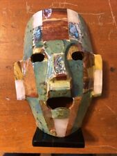 Mayan Aztec Inca Mosaic Abalone Death Mask Inlay  Tribal Folk Art  Burial Mask