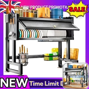 Over The Sink Dish Drainer Rack Kitchen Sink Washing Draining Board Cups Holder - Picture 1 of 8