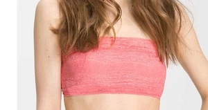 Free People fascia con orlo in pizzo smerlato rosa limone taglia media nuova con etichetta - Foto 1 di 3