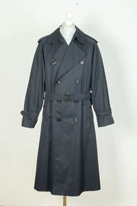 Trench uomo Burberrys con cintura doppiopetto blu navy superbo taglia 52 - Foto 1 di 12