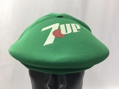 Sombrero plano de boyero 7Up Soda vintage forrado de espuma verde Snapback ajustable Foto 1 de 4