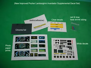 POCHER 1/8 LAMBORGHINI AVENTADOR SUPPLEMENTAL DECAL SET REVISED 2018 - Picture 1 of 12