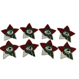 Tahari Set of 8 Drink Coasters Beaded Snowman Star Christmas Holiday - Picture 1 of 7