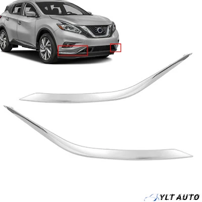 For Nissan Murano 2015-2018 Pair Chrome Front Bumper Molding Trim Cover LH RH - Image 1 of 4