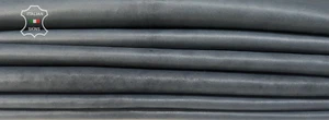 NAKED DARK GRAY MIDNIGHT Soft Italian Lambskin leather 3 skins 15sqf 0.8mm B7783 - Picture 1 of 6