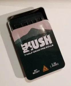 Portasigarette Cannabis vuoto contenitore latta piatto coperchio goffrato/scorrevole MT Kush - Foto 1 di 12
