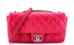 Coco Rain Flap Bag Quilted Rubberized Lambskin Medium - Picture 1 of 3