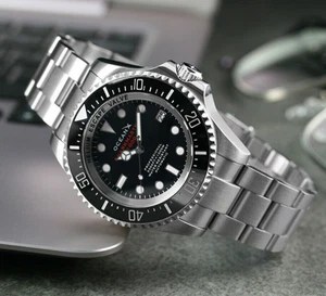 Reloj de buceo OceanX Sharkmaster 1000 automático para hombre 44 mm esfera negra SMS1011 M9 - Imagen 1 de 5