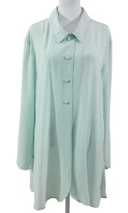 Túnica de colección Soft Surroundings azul seda costera abotonada talla XL vidrio marino - Imagen 1 de 12