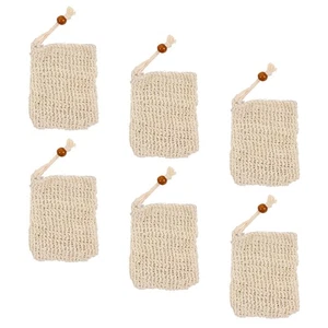 6 Piezas Bolsas de Secado de Jabón Beige Algodón Lino Colgante Jabón Soporte Bolsas para Baño - Imagen 1 de 12