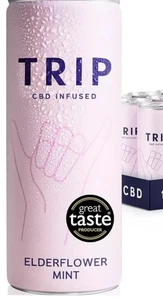 8 x Dosen TRIP Sparkling Drink Holunderblüten Minze Sprudelgetränk auch Pfirsich Ingwer - Bild 1 von 2