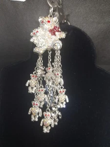 Vintage Butler and Wilson Articulated Austrian Swarovski Crystal Teddy Bag Charm - Picture 1 of 9