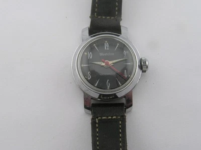 Vintage Westclox Relógio Feminino Mostrador Preto Segundos Vermelhos Anos 1950 - Imagem 1 de 4