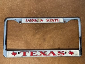 Marco de matrícula estatal Texas Lone Star de metal - Imagen 1 de 2
