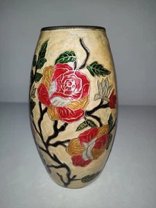 Vintage Brass & Enamel Vase - Picture 1 of 3