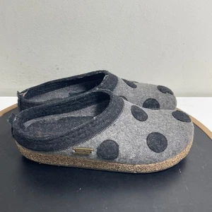Haflinger Woll Clog Damen 6 / 37 grau gepunktet Slipper bequem Indoor Freizeit - Bild 1 von 10