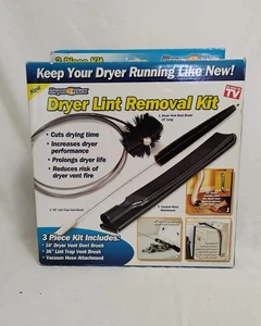 DRYER MAX-3-Piece Dryer Lint Removal Kit-Duct Brush/Vacuum Attachment-SEALED NEW - Imagen 1 de 5