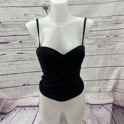 Moontide Doble Copa U/W Balconet Tankini Talla 14 Taza C/D Figura Contorno Negro Nuevo con Etiquetas Foto 1 de 4