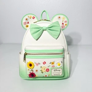 Mini mochila Loungefly Disney Minnie Mouse con arco de flores prensadas - Imagen 1 de 10