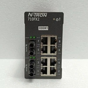 N-Tron 710FX2-ST Industrial Ethernet Switch 10-49VDC -Connector Bent, See Images - Picture 1 of 8