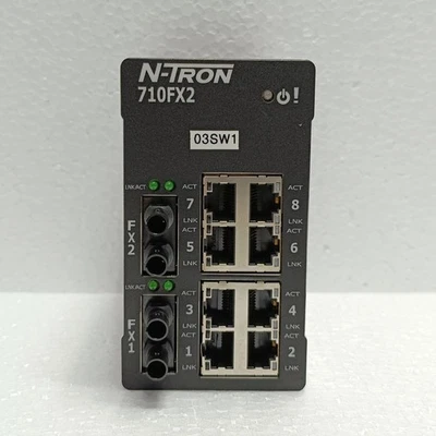 N-Tron 710FX2-ST Industrial Ethernet Switch 10-49VDC -Connector Bent, See Images - Image 1 of 4