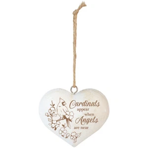 Carson Home Accents "Cardinals Appear When Angels are Near" 3D Heart Ornament - Picture 1 of 1