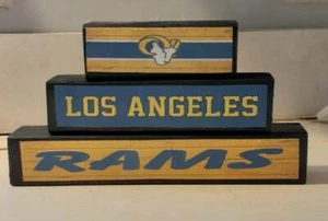 Los Angeles Rams 3PC free standing wood stackable signs football nfl man cave - Picture 1 of 1
