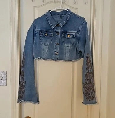 Chaqueta vaquera bordada mujer azul xl Foto 1 de 4