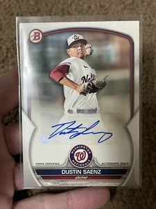 2023 Bowman DUSTIN SAENZ Paper Auto Autograph PPA-DS Washington Nationals - Picture 1 of 2