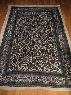 Cobertor de algodón floral azul boho 94x64" Foto 1 de 4