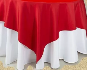 Rote Leinen Tischdecke. Vierkant 54 Zoll - Bild 1 von 6