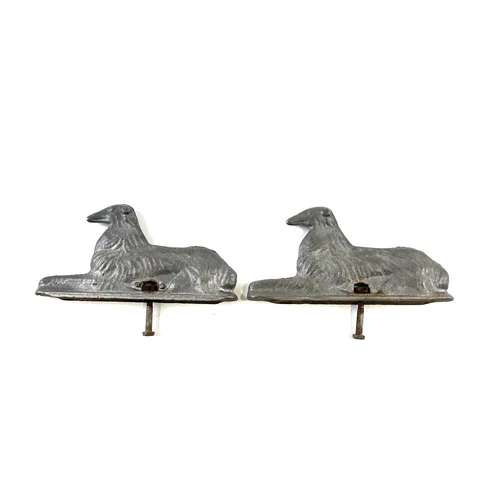 2 Vintage Cast Aluminum Hurricane Gate Fence Top Finial Greyhound Whippet Borzoi Cover