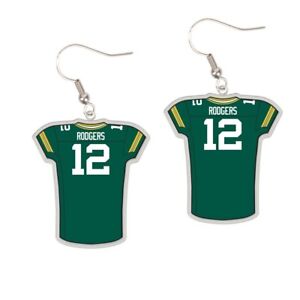 Green Bay Packers #12 Aaron Rodgers Dangle Jersey Earrings