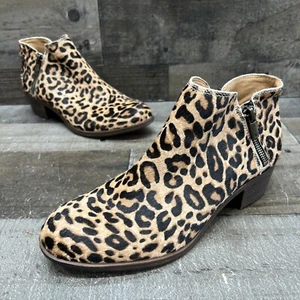 Lucky Brand Womens Animal Faux Fur Double side zip ankle boots size 8 M - Picture 1 of 6